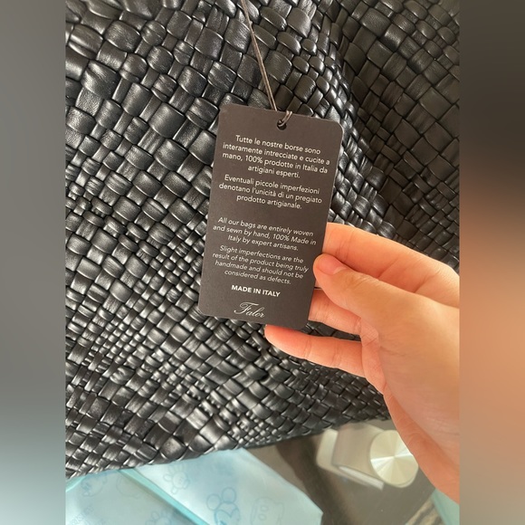 New Falor black genuine leather large tote handbag - Picture 8 of 9